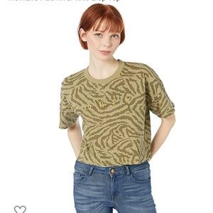 Obey Mad River Crop Top Olive Multi